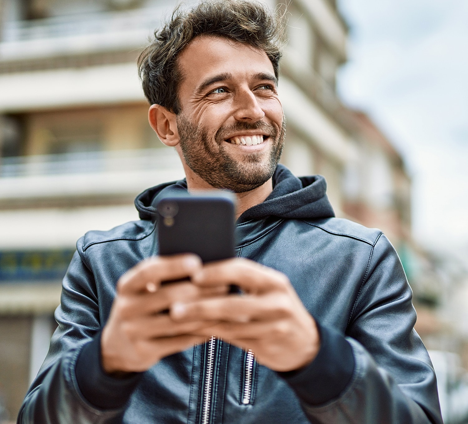 Close-up of a woman with flowing hair.