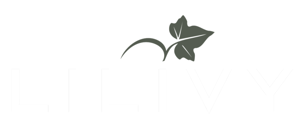 Logo for LILIVY with leaf design.
