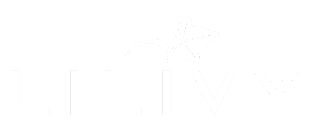 Logo for LILIVY with leaf design.