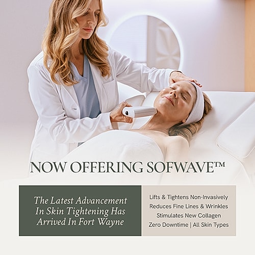 Sofwave skin tightening treatment promotion image.